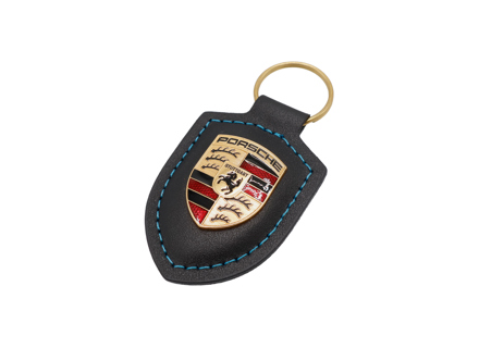 Portachiavi con stemma Porsche e servizio di ricarica, nero. - WAP0503570RCHS