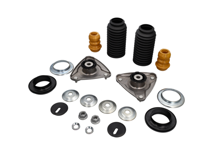 Front Shock Absorber Top Mount & Overhaul Kit. Porsche 987 Boxster 2005-08 with PASM - 99970345740, PAF103353, 99734310701, 99734301801, 99634351505, 99634351701, 99634351100, 99634351101, 99634351300, 99634330102, 99634350500, 99734310700