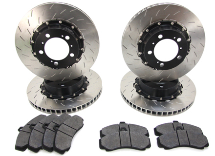 PAQUETE de pastillas de freno y discos de freno ranurados de dos piezas PFC para Porsche 991 GT3 / 981C GT4 / 718 GT4 - 38007063, 38007064, 38007563, 38007564, 1773.11.17.44, 7727.11.18.44, 99135240780, 99135240880, 99135140581, 99135140681, 99135140682