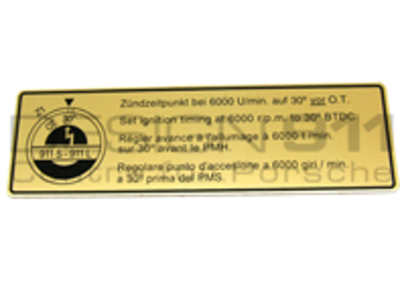Aufkleber Zündzeitpunkt Porsche 911 - 90100651000