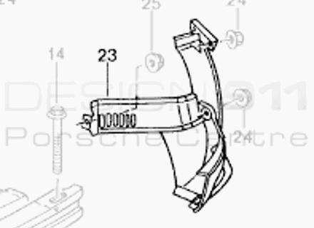 Hintere Stoßstangenhalterung / Hitzeschild. Porsche Boxster 986 2003-04 - 98650563102, 98650563202
