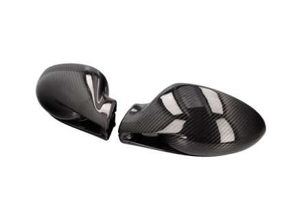 Jeu de coques de rétroviseur extérieur Rennline, fibre de carbone. Porsche 987 / 997 - 99773161900G2L, 99773162000G2L, 99773171900G2L, 99773172000G2L