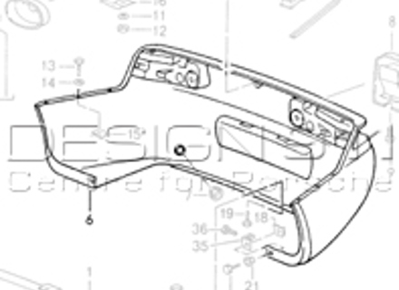 Rear Bumper. Porsche 968 - 94450502300, 94450502300G2X Rear Bumper. Porsche 968 - 94450502300, 94450502300G2X