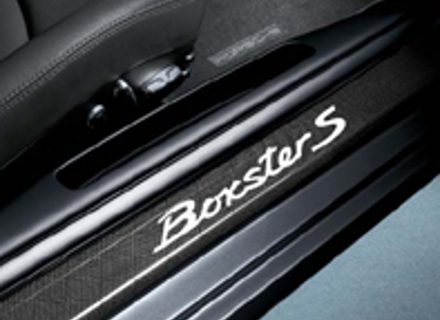 Listelli sottoporta in carbonio con logo. Porsche 987 Boxster - 98755198000, 98755198001, 98704480004, 98755198009