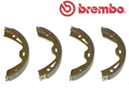 Handbrake shoes (set of 4). Porsche Panamera 970 / 981 Boxster / 981C Cayman / 991 Carrera - 97035299300, 97035299301, 97035299302, 298698533, 971698533, 971698533C, 971698533E, 971698533AA, 971698533D