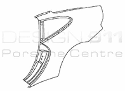 Targa posteriore 1/4 pannello. Porsche 996 C2/C4 - 99650396111GRV, 99650396211GRV