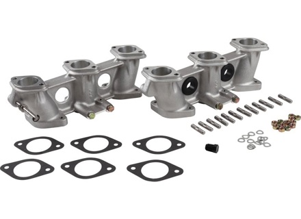 PMO induction tall inlet manifold set for 46mm carburettor. Porsche 911 2.7ltr through to 3.0ltr MFI with ported cylinder head - PM-O904-0, PM-O905-0