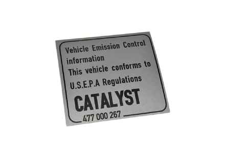 Autocollant pour pot catalytique. Porsche 911 / 924 / 928 / 944 / 968 / Boxster - 477000267 - PAKCA