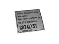 Autocollant de convertisseur catalytique. Porsche 911 / 924 / 928 / 944 / 968 / Boxster - 477000267