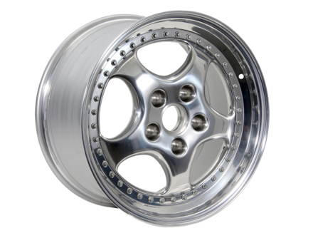 Rear 18-inch Light-alloy wheel, Polished. Porsche 964 Turbo 3.6L - 96536214001, 96536213601