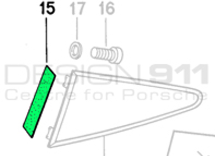 Rear 1/4 Window Sealing Strip. Porsche 911 65-77 Coupe - 90154349320