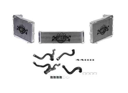 Aluminium-Kühler für Kühlwasser und Schläuche, 3er-Set. Passend für Porsche 997 Turbo. - 996106613172, 99610613174, 99610613270, 99610613272, 99710603802, 99710603804 - 7056, 7054, 7055