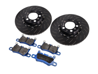 EBC Racing Kit disque de frein arrière flottant en deux parties et plaquettes bluestuff. Porsche 991 GT3 - P2DK044B, 99135240780, 99135240880, 99135294883 - DP52207NDX, SG2F013