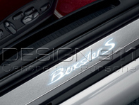 Side Sills Trims in Stainless Steel with Logo, Illuminated. Porsche 981 Boxster / 718 (982) Boxster - 98104480010, 98104480011 Side Sills Trims in Stainless Steel with Logo, Illuminated. Porsche 981 Boxster / 718 (982) Boxster - 98104480010, 98104480011