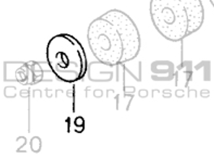 Gearbox Bracket Washer. Porsche 964 / 993 (No. 99902518103) - 99902518102, 99902518103