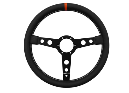 Steering wheel 130R Series Full Grain Leather with Orange Indicator 350mm. Porsche 911 / 964 / 993 / 924 / 944 / 968 / 928 - 74142, 74143