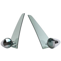 Türspiegel-Set mit Durchsichtglas – Singer-Stil mit Dreieckslicht – für Porsche 911 / 912 / 930 / 964 / 993 1965–1998