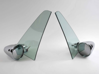 带三角窗的玻璃门后视镜套件 - Singer 款式 - 适用于保时捷 911 / 912 / 930 / 964 / 993 1965-1998