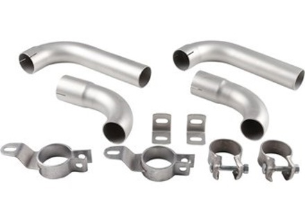 Exhaust Pipe and Clamp, Stainless Steel. Porsche 356B / 356C - 1620705010, 92.304S, 92304s, 611611100700, 61611122103, 61611125701, 61611125501, 61611122303, 61611102500 - 1620705010