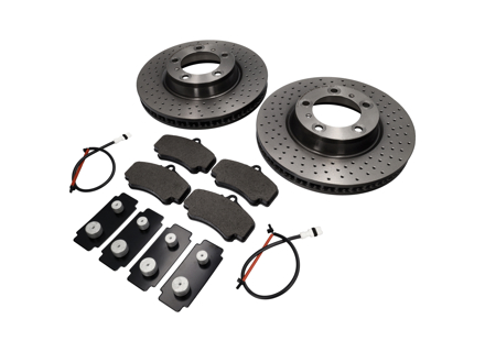 FRONT Brake Pads and Brake Disc Package. Porsche 996 C4S / 996 Turbo - 99635140904, 99635141004, 99635194913, 99635108901, 99661236501