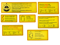 Juego de etiquetas adhesivas con borde rojo para compartimento motor para Porsche 911 - PCG90100650