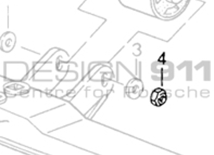 Transmission Mount Bearing Bracket Hexagon-Head Bolt Lock Nut. Porsche 964 C4 / 993 C4 / 993 C4S / 993 Turbo MANUAL - 90091003109, 90091003101