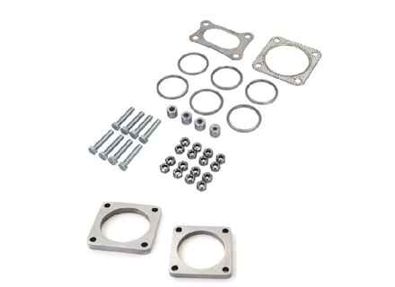 Catalytic converter repair flanges and mounting hardware kit. Porsche 964 C2 / C4 / RS - 96411104205, 96411321310, 96411321306, 96411321316, 96411321317, 96421103905, 96421103932 - 9M96411104205