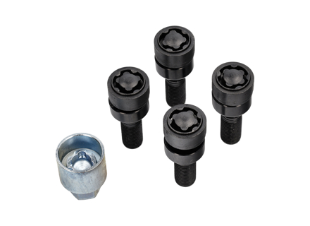 Kit Tornillos Bloqueo Rueda NEGRO +5MM Largo - Original Porsche - 99136198000, 99136198004, 99136198003, 99136198004, 971698030B, 971698030A