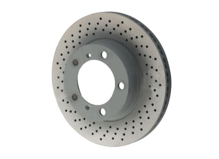 Brake disc rotor, Front, drilled Monoblock, 298x24mm. Porsche 987 - 98735140101, 98735140201 - PFL39871, PFR39872