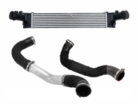 Charge oil cooler and pipes. Porsche 971.1 Panamera Turbo 3.0L V6 2018-2021 - 971145805F, 971145805D, 971145805B, 971145708BE, 971145708AF, 971145708BH, 971145708AP, 971145708AK