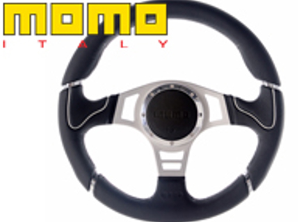 Steering wheel millenium sport - black leather / grey - Momo - M11106545182R
