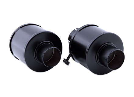 Heater box, Black - Pair. Porsche 356B / 356C - 64421102505, 64421102605