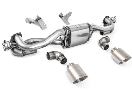 Milltek Sports Exhaust Rear Silencer Delete With Titanium Trims. Porsche 718 Cayman GT4 / Boxster GTS 4.0L - 982251053E, 982251053K, 982251053F, 982251053H, 982251053D, 982251053G - SSXPO159