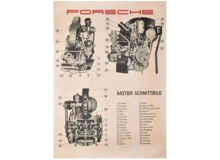 Poster - Cross-Section of the Porsche 356A Engine - PCG35674100, PCG35646010