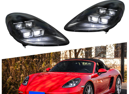 LED Headlamp Upgrade - HD-Matrix Style - for Left-Hand Drive & Right-Hand Drive Porsche 718 (982) Boxster / Cayman 2017>> - 98204490011 - 982925019/20LL