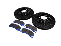 EBC Racing front Two-piece floating brake disc and bluestuff pad kit. Porsche 991 turbo / 981 Cayman GT4 - P2DK039B, 99135140502, 99135140602, 99135194704 - DP52206NDX, SG2F016