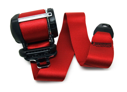 Seat belt Front Cabrio in RED. Porsche Boxster 986 02>> - 98680398201N13, 98680398201, 98780303406N13, 98780303406