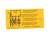 Aufkleber für die Abdeckung des Spannungsreglers. Porsche 356B / 356C - 90170100700 - 1601503200