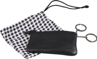 Classic leather key pouch with checked fabric inside, SSI. - SSI002 Classic leather key pouch with checked fabric inside, SSI. - SSI002
