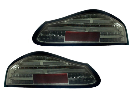 LED Indicator Unit Rear, Black outline / Smoke lens. Porsche 986 Boxster - 98663144504, 98663144604, 00004490067 - EU-74-BOX-R-17