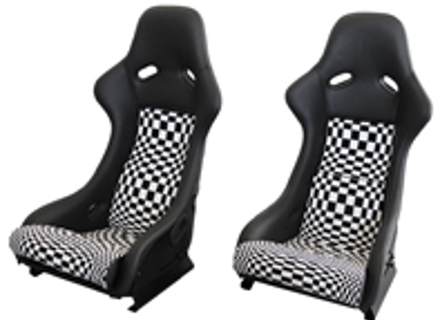 Asientos en estilo racing, cuero gris/estampado Pascha con carcasa de asiento negra. Porsche 964 / 993 - SET11.1.100A, SET111100A