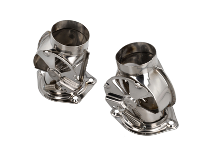 Warmtewisselaar verwarmingskleppen RVS, set van 2. Porsche 911 - 90121100700, 90121100800, 90121100822, 90121100722 - 9210001