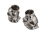 Aletas de calefacción del intercambiador de calor ACERO INOXIDABLE, juego de 2. Porsche 911 - 90121100700, 90121100800, 90121100822, 90121100722 - 9210001