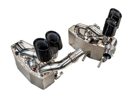 Sports Exhaust Rear Silencers with Valves Stainless Steel. Porsche 997.1 C2 / C2S / C4 / C4S - 99711121102, 99711121103, 99711123102, 99711123103, 99711121202, 99711121203, 99711123202, 99711123203, 99711141103, 99711141104, 99711143103, 99711143104, 99711141203, 99711141204, 99711143203, 99711143204 - 9M99711161100
