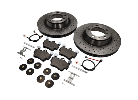 ACHTER Remblokken en Remschijf Pakket Porsche 997 3.8L C4S - 99635240X02BRE, 99635240X02, 95535296000, 99761275402, 99635208600, 99635208602, 99735193907BRE, 99735193907, 90026904701, 99906705009