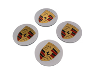 Tapacubos cóncavos de plástico 'Crested' para Porsche (juego de 4) - 95504460010, 00004460502, 00004460702