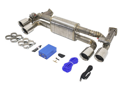 Exhaust Muffler / Sport Switchable Race Exhaust System in Titanium DesignTek. Porsche 991.2