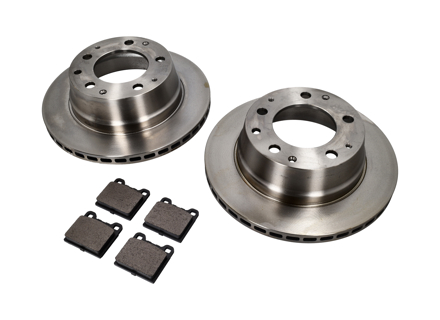 ACHTER Remblokken en remschijfpakket voor Porsche 911 1969-83 - 90135204114, 91135295003