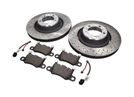 Pacchetto pastiglie freno e dischi freno POSTERIORI. Porsche 991 Turbo - 99135240700, 99135240800, 99135294701, 99160918500