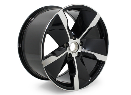 21-Zoll-Leichtmetallfelge im exklusiven Design hinten in Jet Black Metallic für Porsche Taycan - 9J1601025RC9X, 9J1601025ADC9X, 9J1601025, 9J1601025QC9X, 9J1601025ACC9X